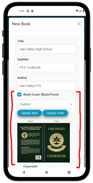 Upload custom covers in ReciScan
